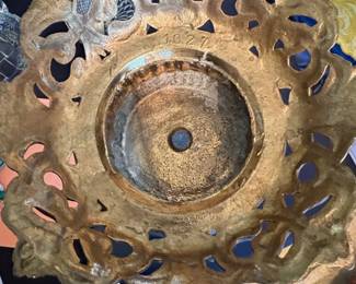 Ornate Brass Candlestick Holder with Number second image