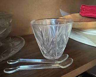Crystal Glass Bomboniere with Lid and Spoons second image