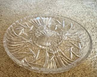 Crystal Glass Footed Cake Stand and Chip and Dip Platter second image