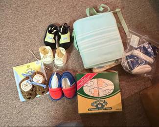 Assorted Baby Accessories Lot with Cabbage Patch Kids Diapers and Celtics Cap