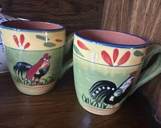 Baum Brothers Provence Rooster Collection Mugs