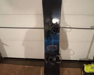Black Snowboard with Bindings