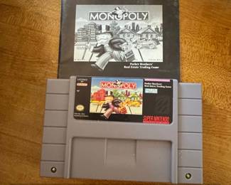 Monopoly Super Nintendo Game Cartridge and Manual