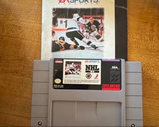 NHL Super Nintendo Game Cartridge and Manual