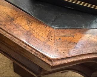 Octagonal Pedestal Side Table with Inlaid Top second image