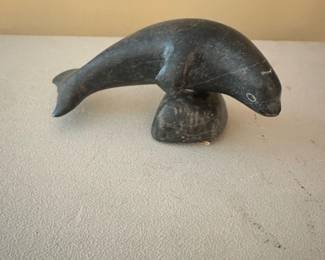 Inuit Soapstone Seal Carving