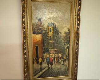Vintage Parisian Street Scene Painting by Babin second image