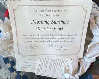 Lenox Morning Sunshine Rooster Bowl with Wrought Iron Stand second image