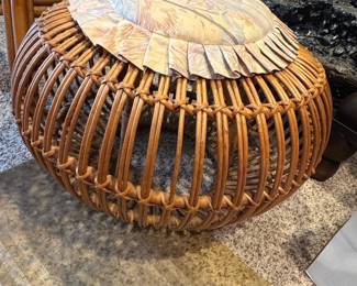 Franco Albini Style Rattan Ottoman second image