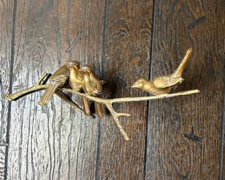 Brass Birds on Branch Wall Decor