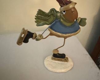 Vintage Metal Skater Reindeer Figurine