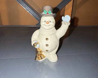 Lenox Ceramic Snowman Figurine with Bells
