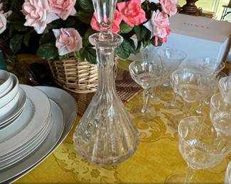 Vintage Cut Crystal Decanter with Stopper Mikasa Park Lane Pattern