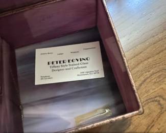 Peter Eovino Tiffany Style Stained Glass Box with Seashell Accent second image