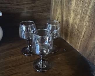 Vintage Libbey Tawny Accent Smoke Brown Cordial Glasses Set