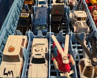 Vintage Matchbox Official Collectors Carry Case with Assorted DieCast Emergency and Military Vehicles second image