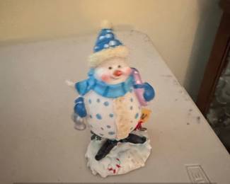 Nancye Williams Snowman and Blue Bird Figurine