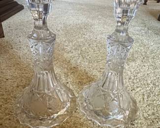 Set of Crystal Candlestick Holders