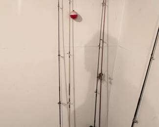 Assorted Fishing Rods and Bobbers