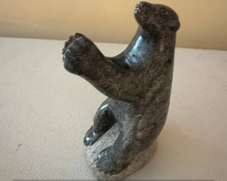 Inuit Art Carved Stone Dancing Bear Sculpture