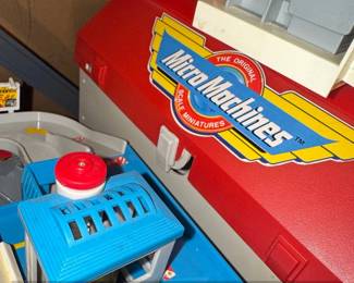 Micro Machines Super City Action Center Playset with Transporter Truck and Blue Truck second image