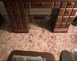 Vintage MidCentury Modern Walnut Desk with Drawers