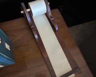 Vintage Wooden Scroll Paper Holder