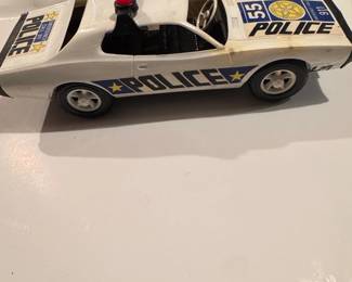 Vintage Tin Litho Police Car Toy