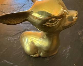 Vintage Brass Fawn Figurine