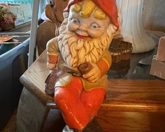 Vintage Heissner Ceramic Garden Gnome Figurine