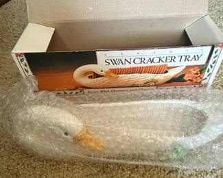 Ceramic Swan Cracker Tray