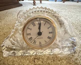 Godinger Crystal Legends Quartz Mantel Clock with Roman Numerals