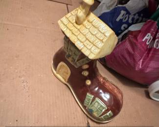 Ceramic Old Woman Who Lived in a Shoe Cookie Jar