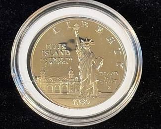 1986S Ellis Island Silver Proof commemorative silver coin