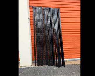 Group of 6.5 foot high shelf bracket standards
