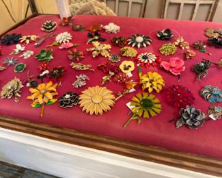 vintage floral brooches