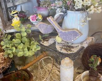birds, vases, tea cups and saucers, spring items