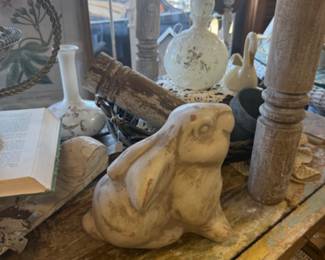 sweet bunny, case, framed art, books, decorative pieces