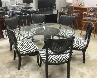 Glass top table/6 chairs 