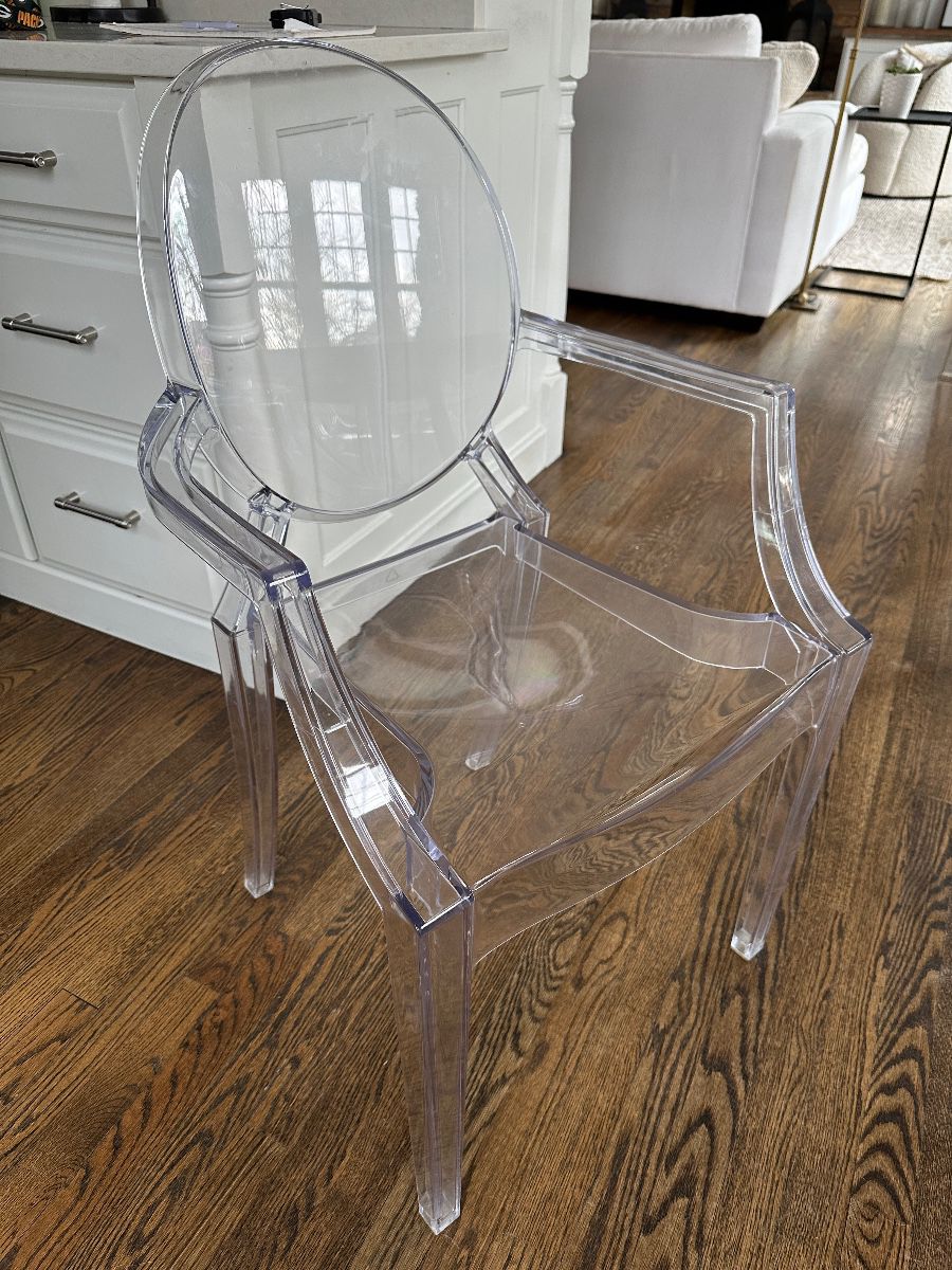 (5) clear acrylic armchairs 
