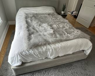 Restoration Hardware full size upholstered platform bed frame - $300