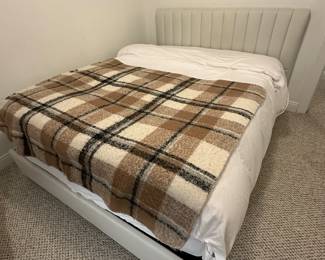 Upholstered full size platform bed frame - $150