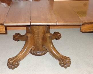 BALL AND CLAW OAK TABLE