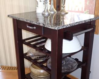 SIDE CART W/MARBLE TOP