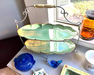 Southern Living serving plates on stand