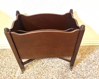 Vintage wood magazine rack