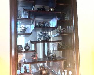 Wall mount rosewood curio display