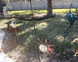 Assorted garden stakes