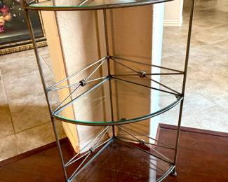 Sleek metal/glass corner shelf