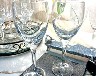 Pair Waterford wine glasses